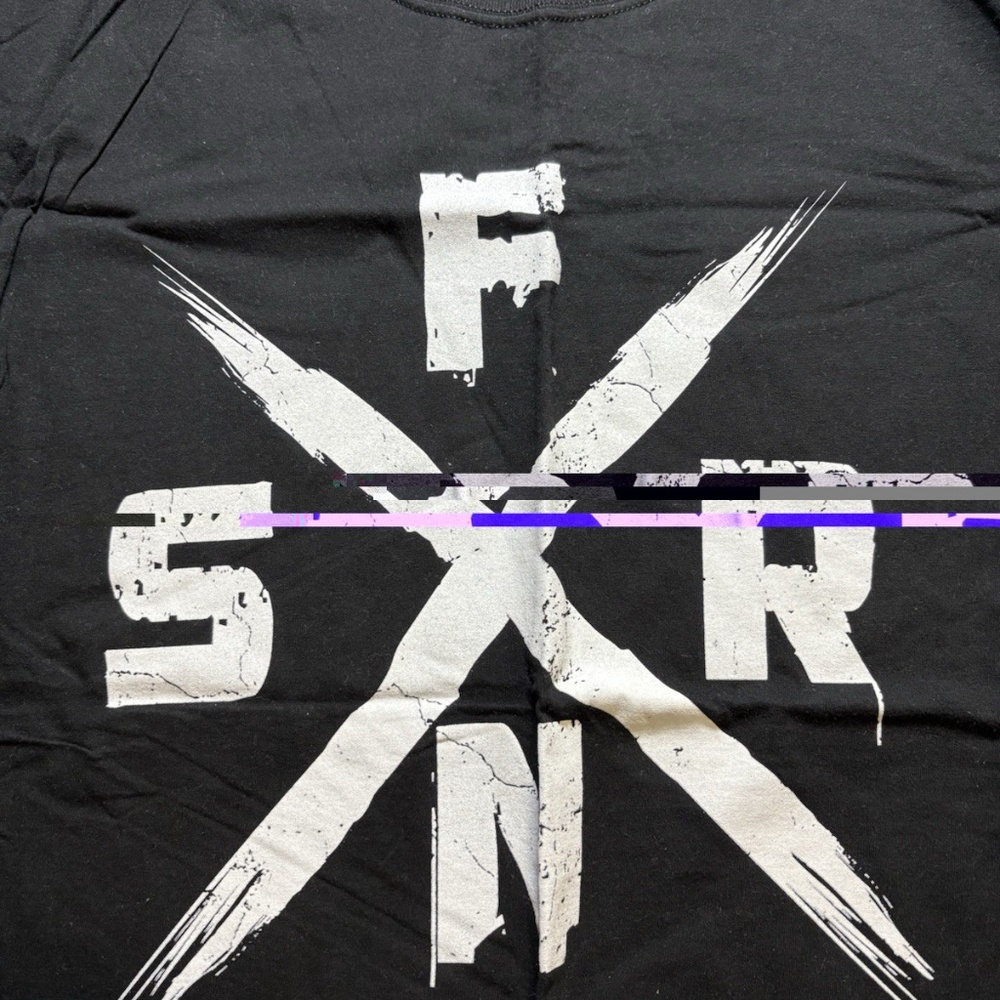WWE Authentic Seth Rollins T-Shirt Large Black S.F.R.N. Short Sleeve WWF ECW